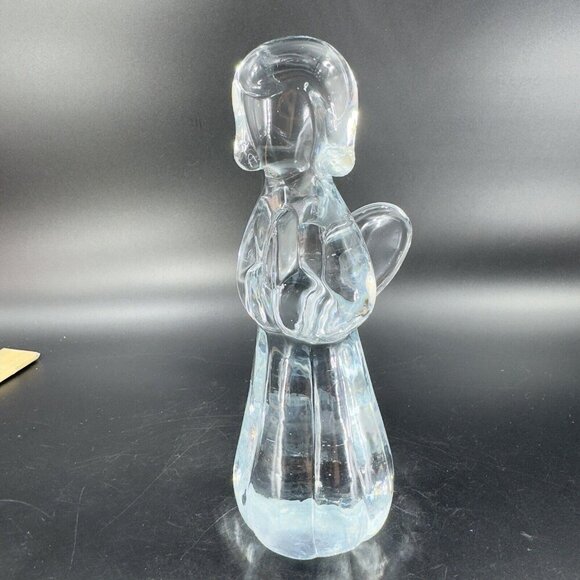 Vintage Clear Art Glass Praying Angel Figurine Paperweight Sculpture Glass VTG - Picture 9 of 15